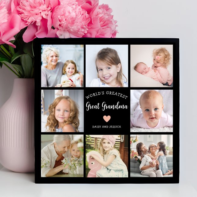 Create Your Own Photo Collage Great Grandma Modern Poster (Creator Uploaded)