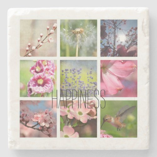 Create Your Own Photo Collage Happiness Stone Coaster