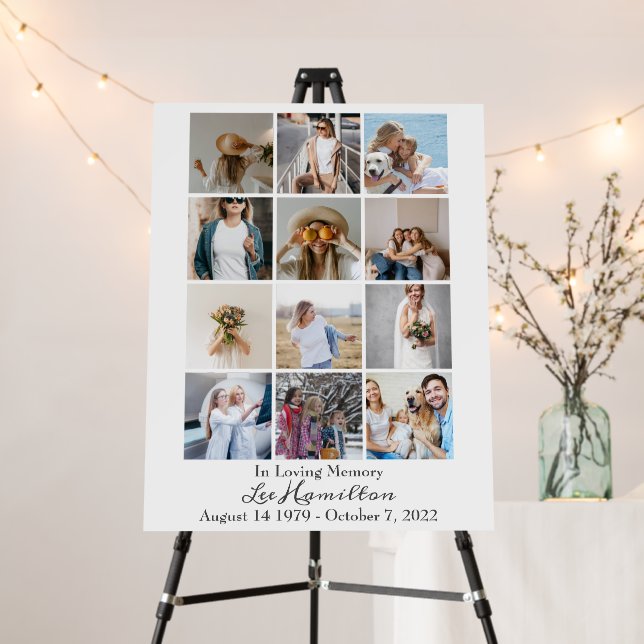 Create Your Own Photo Collage Memorial Funeral Foam Board (In Situ (Stand))