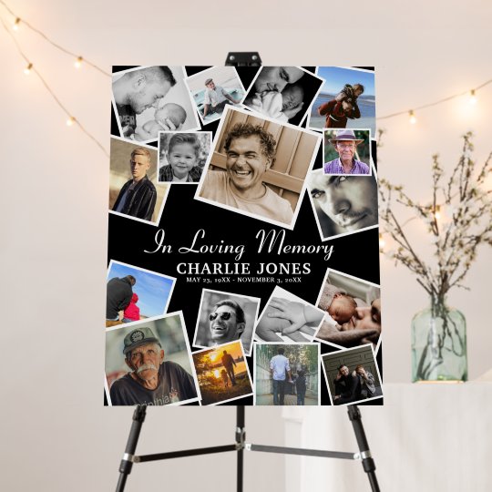 Create your own photo collage memorial funeral foam board zazzle