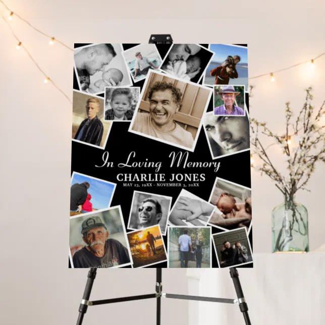 Create Your Own Photo Collage Memorial Funeral Foam Board | Zazzle