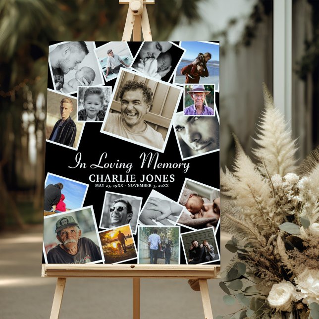 Create Your Own Photo Collage Memorial Funeral  Foam Board (Creator Uploaded)