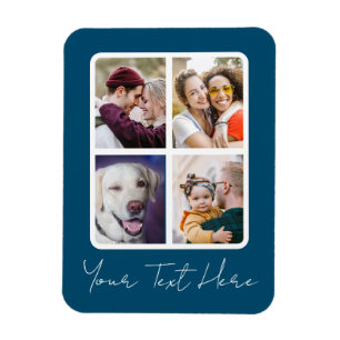 Create Your Own Photo Collage Navy 4 Pictures Magnet