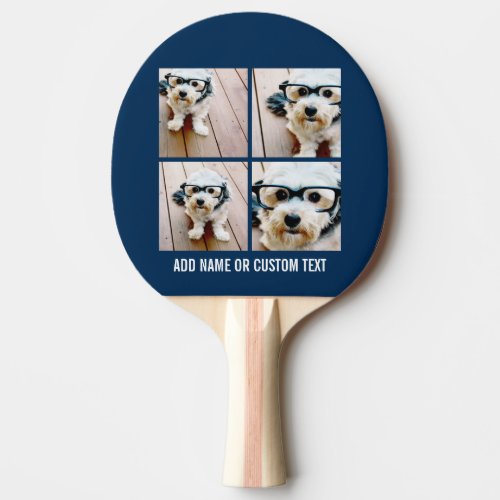 Create Your Own Photo Collage Navy 4 Pictures Ping_Pong Paddle