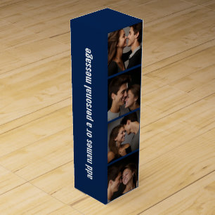 Create Your Own Photo Collage Navy 4 Pictures Wine Box