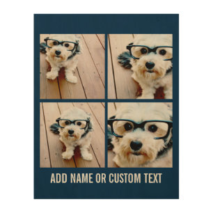 Create Your Own Photo Collage Navy 4 Pictures Wood Wall Decor