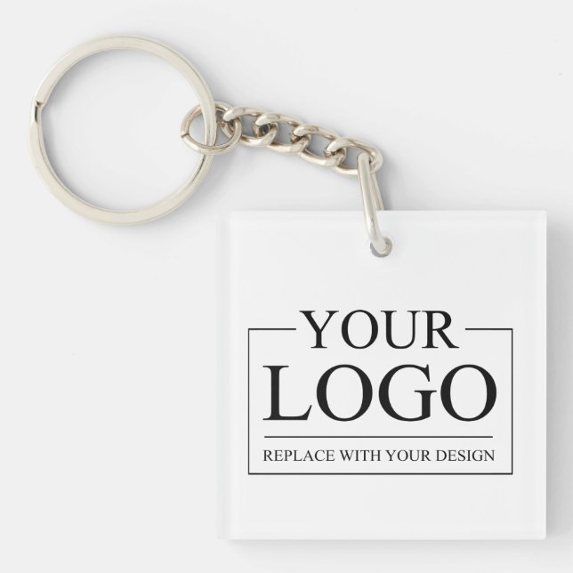 Create Your Own Photo Collage Personalized Logo Keychain (Front)