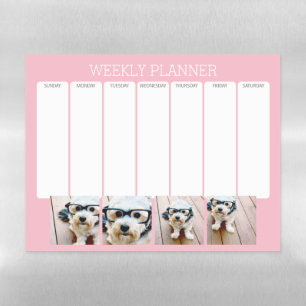 Create Your Own Photo Collage Pink 4 Pictures Magnetic Dry Erase Sheet