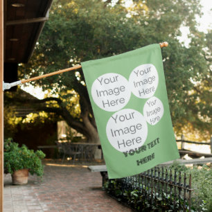 create your own photo collage sage green house flag