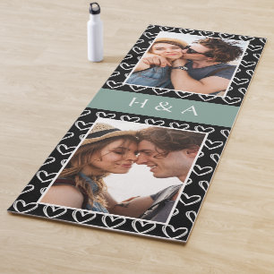 Create Your Own Photo Collage Sage Green Monogram  Yoga Mat