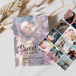 Create Your Own Photo Collage Sweet 16 Birthday Invitation