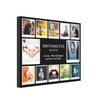 Create Your Own Photo Collage Template Typography Canvas Print | Zazzle