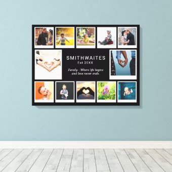 Create Your Own Photo Collage Template Typography Canvas Print | Zazzle