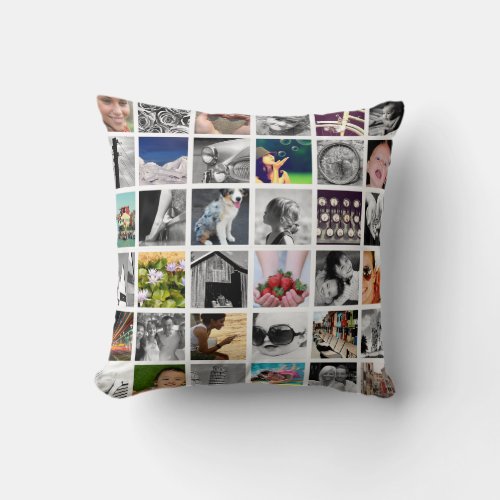 Create_Your_Own Photo Collage Throw Pillow