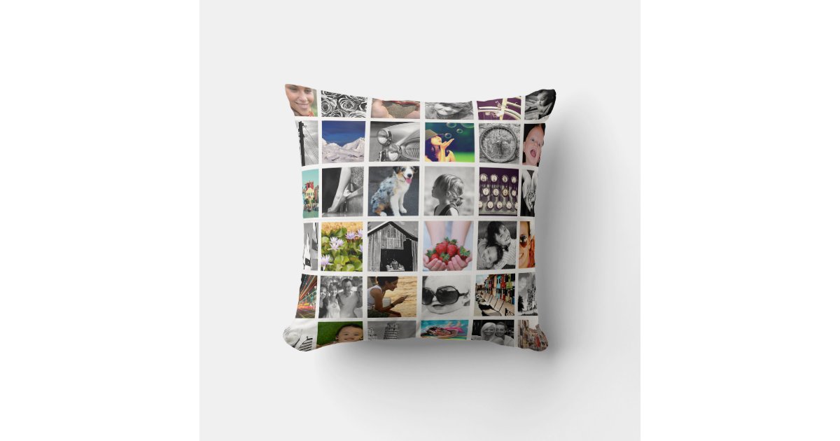Create Personalized 18x18 Photo Collage Throw Pillow