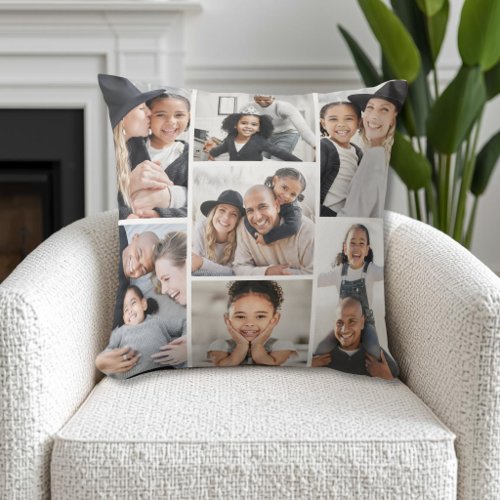 Create Your Own Photo Collage Throw Pillow