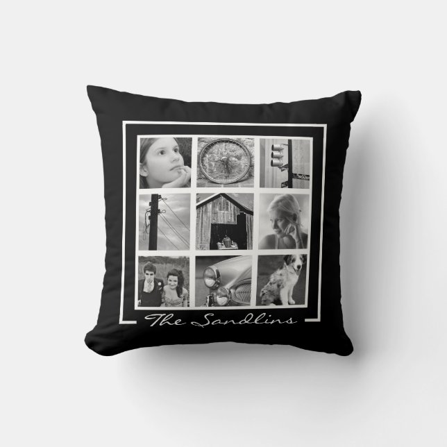 Create-Your-Own Photo Collage Throw Pillow (Front)