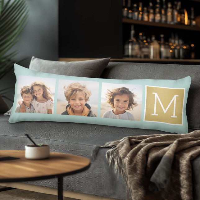Create Your Own Photo Collage with Monogram Body Pillow (Custom Body Pillow with a Sports Theme)