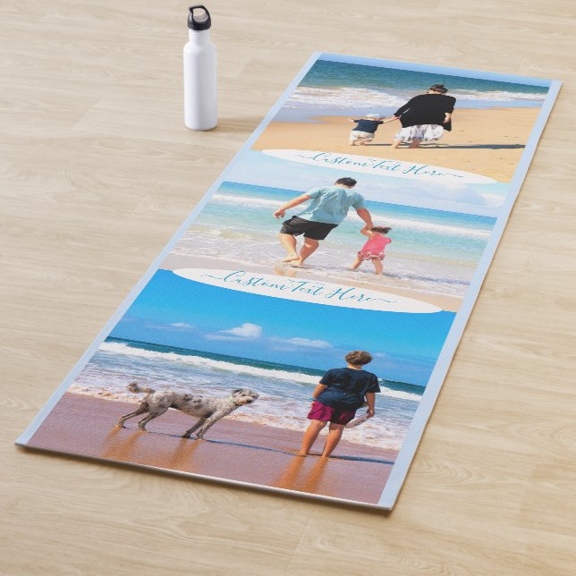 Create Your Own Photo Collage Yoga Mat Custom Text (In Situ)