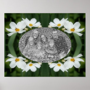 Create Your Own Photo Cosmos Flowers And Bee Poster