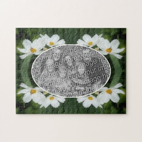 Create Your Own Photo Cosmos Flowers Bee Frame  Jigsaw Puzzle