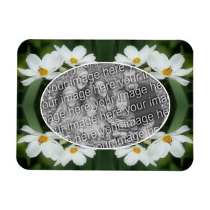 Create Your Own Photo Cosmos Flowers Bee Frame  Magnet