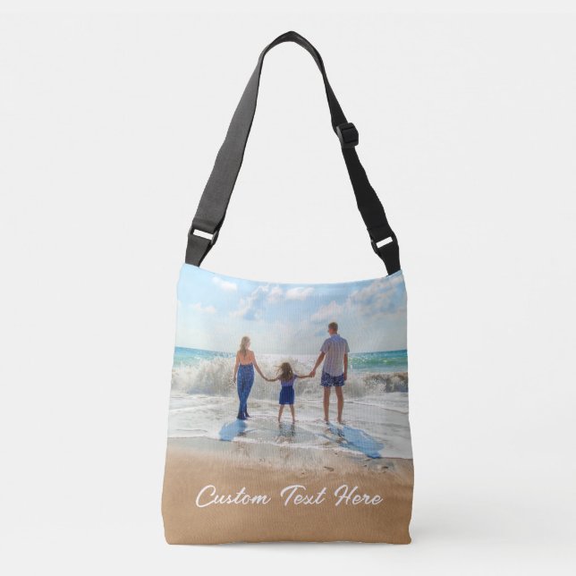 Create Your Own Photo Crossbody Bag Custom Text (Front)