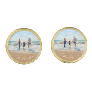Create Your Own Photo Cufflinks Personalized Text