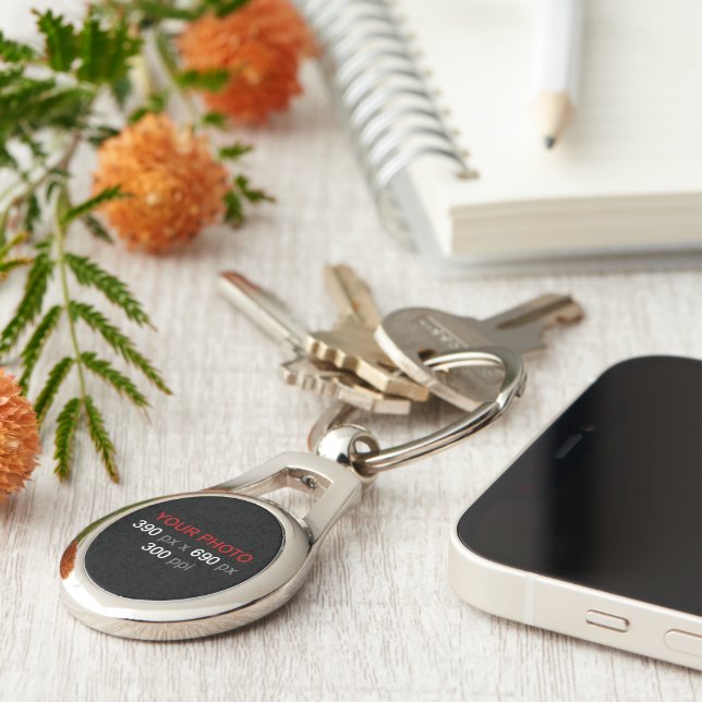 Create Your Own Photo Custom Oval Keychain (Side)