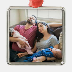 Create Your Own Photo Custom Pic DIY Family  Metal Ornament