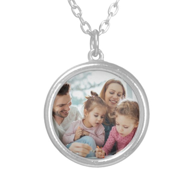 Create Your Own Photo Custom Pic DIY Silver Plated Necklace (Front)