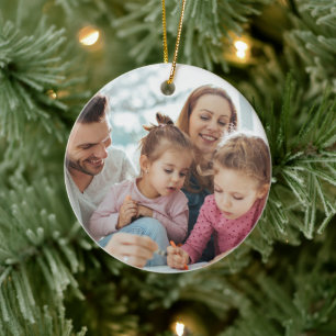 Create Your Own Photo Custom Pic Double Sided Ceramic Ornament