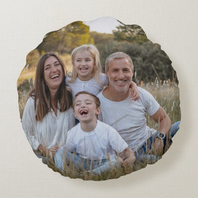 Create Your Own Photo Custom Pic Double Sided Round Pillow (Back)