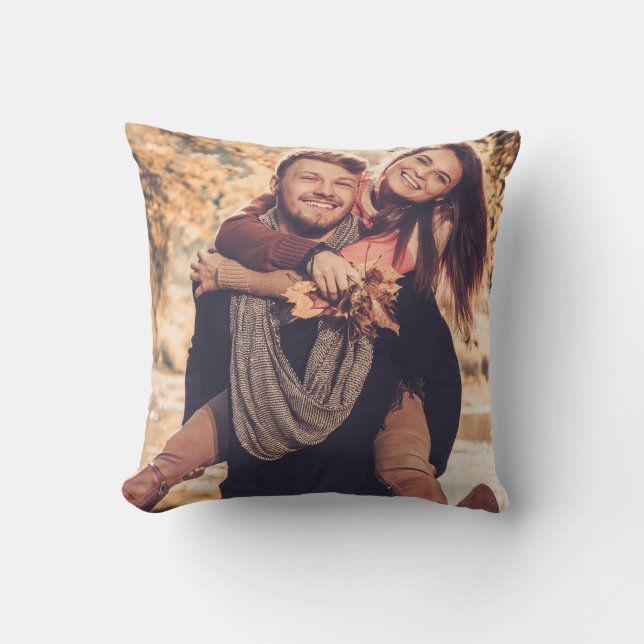 Create Your Own Photo Custom Pic Double Sided Throw Pillow (Front)