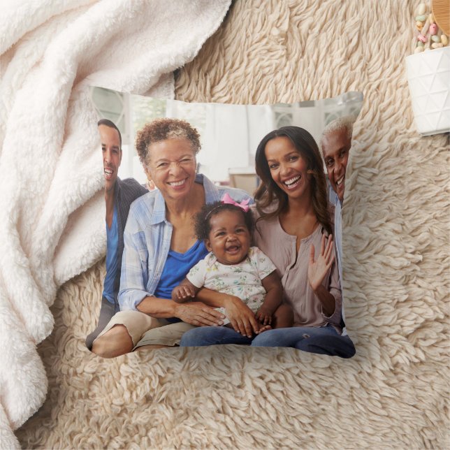 Create Your Own Photo Custom Pic Two Photo 2 Sided Throw Pillow (Blanket)