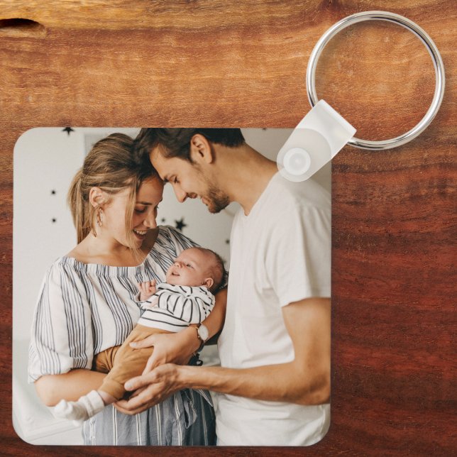 Create Your Own Photo Custom Pic Two Photo  Keychain (Back)