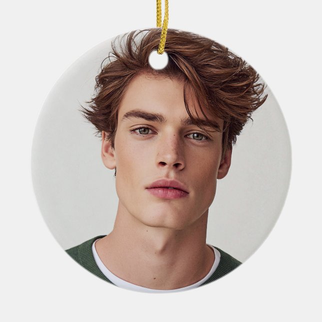 Create your Own Photo Custom Picture Ceramic Ornament (Front)