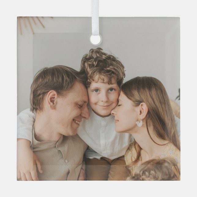 Create Your Own Photo Custom Picture DIY  Glass Ornament (Front)