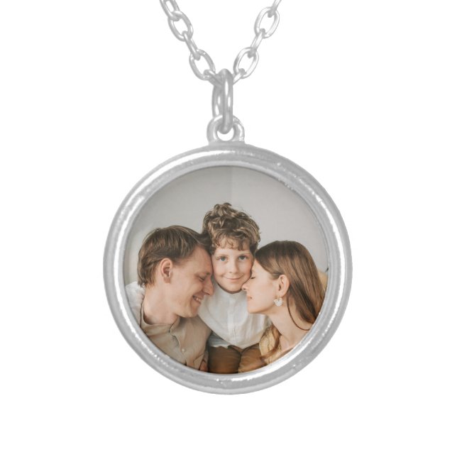 Create Your Own Photo Custom Picture DIY  Silver Plated Necklace (Front)