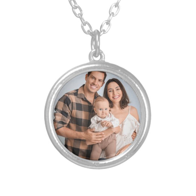 Create Your Own Photo Custom Picture DIY  Silver Plated Necklace (Front)
