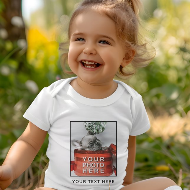 Create Your Own Photo & Custom Text Baby Bodysuit (Creator Uploaded)