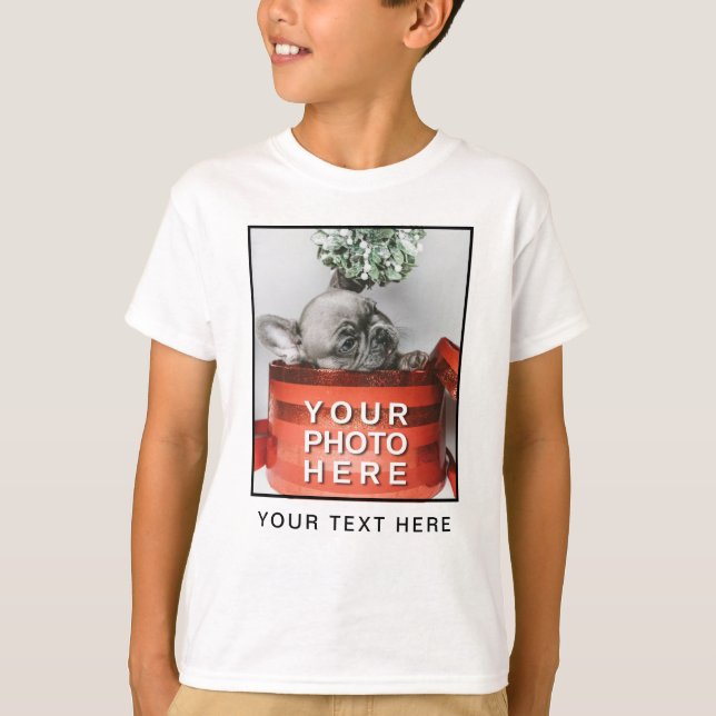 Create Your Own Photo & Custom Text T-Shirt (Front)