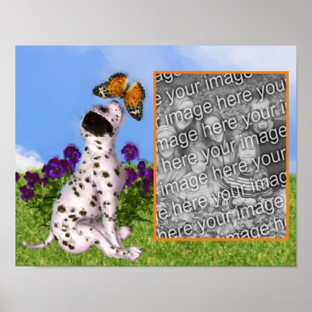 Create Your Own Photo Dalmatian Puppy Butterfly  Poster (Front)