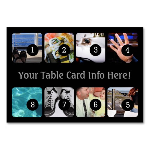 Create Your Own Photo Display 8 images Table Number