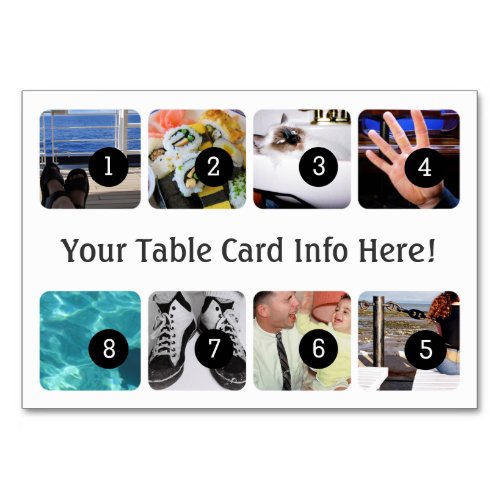 Create Your Own Photo Display 8 images Table Number