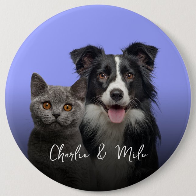 Create your own photo dogs cats & name 4buttons button (Front)