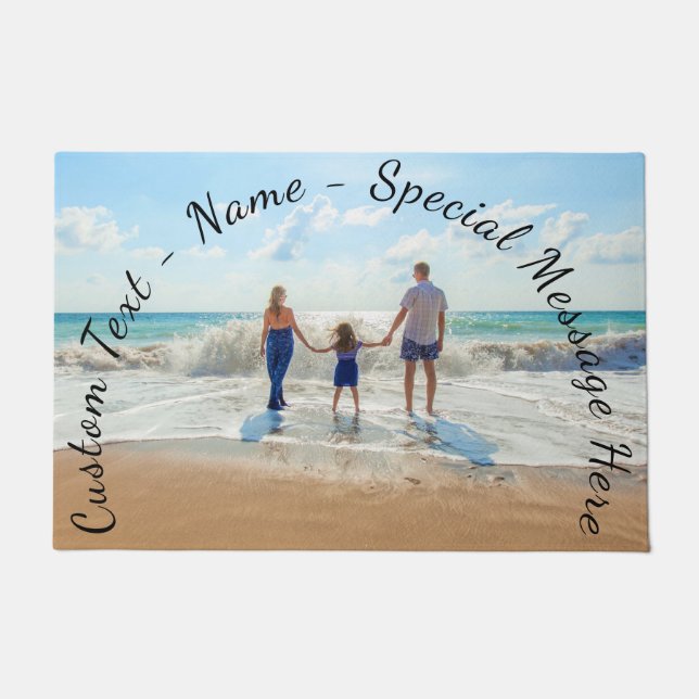 Create Your Own Photo Doormat Gift Custom Text (Front)