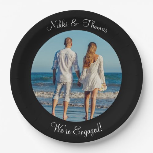 Create Your Own Photo Engagement Name Couple Paper Plates