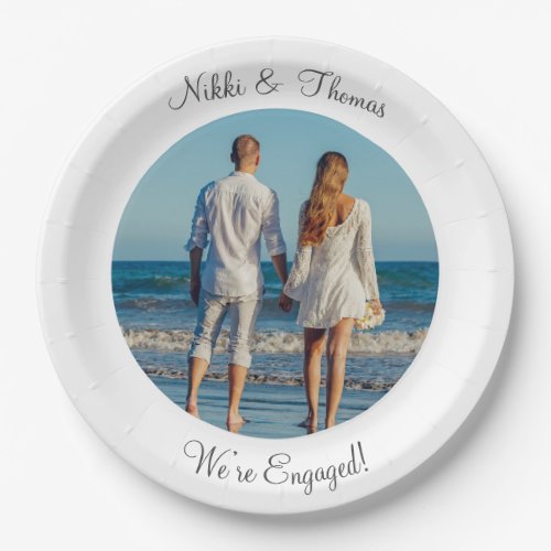 Create Your Own Photo Engagement Name Couple Paper Plates