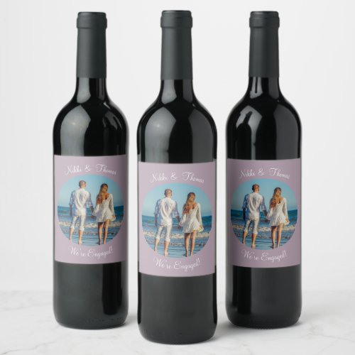 Create Your Own Photo Engagement Name Couple Wine Label